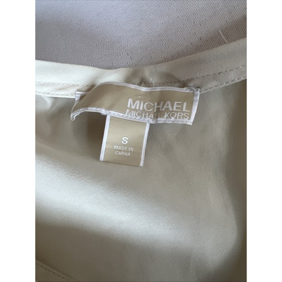 Michael Kors Sleeveless Shirt‎ Womens Small Ivory Top Tunic Sheer Front Zip - Picture 3 of 7